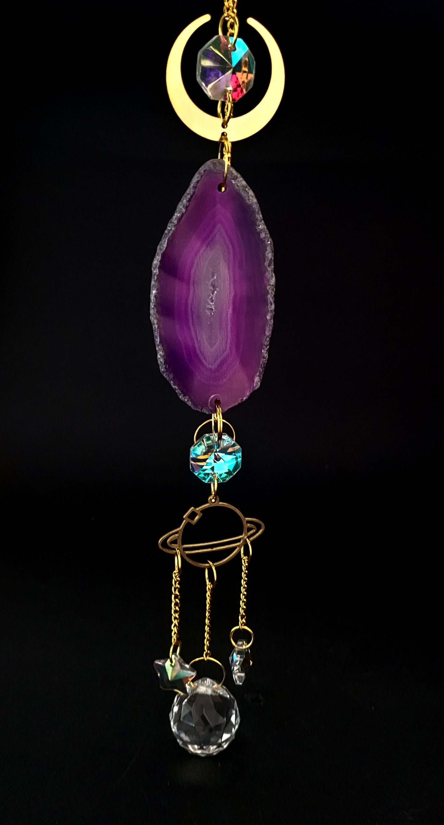 Atrapasol Piedra Ágata Morada